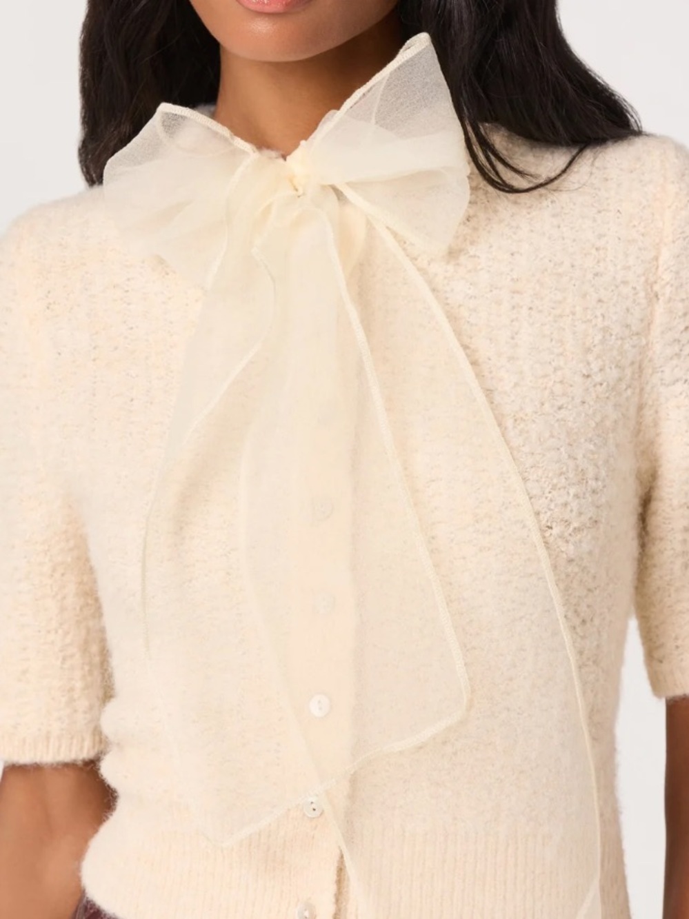 Astr ORGANZA BOW SWEATER